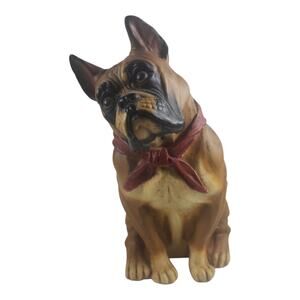 Vintage Boxer Head Tilted Dog Large Figurine (10-IN) Made in USA # 13008